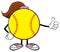 Softball Girl Faceless Cartoon Mascot Character Giving A Thumb Up.