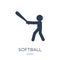 softball icon. Trendy flat vector softball icon on white background from sport collection