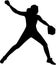 Softball pitcher silhouette