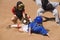 Softball Player Sliding Into Home Plate