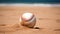 Softball on sand background Illustration AI Generative