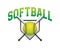 Softball Word Art with Ball, Bats, and Base Illustration