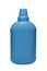 Softener conditioner in blue plastic bottle isolated on white background. Bottle with liquid laundry detergent, cleaning agent, bl