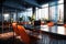 Softly blurred office interior, ideal backdrop for corporate business affairs