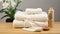 Softly Luminous Bamboo Towels In Pristine Naturalism - White And Beige