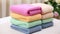 Softly Luminous Colored Towels: A Dream-like Tabletop Display