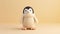 Softly Organic Knitted Penguin On Yellow Background