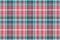 Softness background pattern seamless, mexico textile plaid texture. Ireland check vector tartan fabric in red and cyan colors