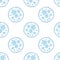 Softness floral seamless pattern. Gouache painting Floral round wreath from blue flowers on white background.