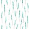 Softness loral seamless pattern with twigs with abstract teal blue flowers on white background