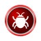 Software bug or program bug icon, Internet button on white background