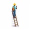 Software Developer Climbing Ladder Illustration