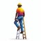 Software Developer Climbing Ladder Illustration