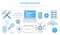 Software developer concept with icon set template banner with modern blue color style