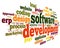 Software development concept in tag cloud