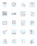 Software engineering linear icons set. Coding, Algorithms, Testing, Deployment, Documentation, Refactoring, Architecture