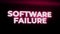 Software Failure Warning Alert Error Message flashing on Screen, Computer system crash.
