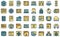 Software icons set vector flat