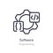 software outline icon. isolated line vector illustration from programming collection. editable thin stroke software icon on white