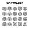 Software Program Development Icons Set Vector