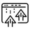 Software window arrows icon, outline style