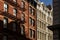 Soho building facades and fire escape, New York City