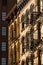 Soho building facades and fire escapes, New York City