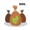 Soil Bag Icon, Compost Sack Symbol, Fertilizer Sign