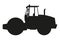 soil compactor silhouette. Heavy machinery for construction and mining