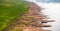 Soil erosion banks of the Ganges River.