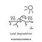 Soil eruption icon. Plant suffering drought and land degradation simple vector illustration
