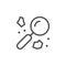 Soil examination line outline icon