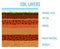 Soil layer infographic, earth geology formation