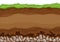 Soil layers. Surface horizons upper layer of earth structure with mixture of organic matter, minerals. Dirt and