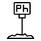 Soil ph meter icon, outline style