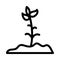 Soil plant vector thin line  icon