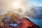 Sol de Manana geysers and fumaroles in Altiplano plateau, Bolivia