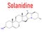 Solanidine potato toxin molecule. Skeletal chemical formula.