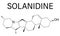 Solanidine potato toxin molecule. Skeletal formula. Chemical structure