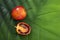 Solanum betaceum - Tamarillo ripe tropical fruit with blackberry graft