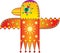 Solar bird. Symbolical Drawing.