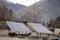 Solar cell for made electricity at outdoor of resort hotel in Hunder of Hunder village in nubra tehsil valley while winter season