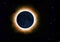 Solar corona full eclipse over starry sky