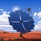 Solar dish, solar farm in the desert