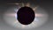 Solar eclipse, astronomical phenomenon - full sun eclipse. Space background on transparent Blurred light rays