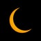 Solar eclipse. Full moon or lunar with light on sky in dark at night sky background. Space astronomy. Nature phenomena
