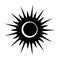 Solar eclipse single black icon