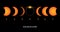 Solar eclipse vector total sun background. Moon eclipse glow in space. Solar planet circle