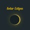 Solar eclipse with yellow glow