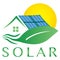 Solar electricity energy powered house logo icon